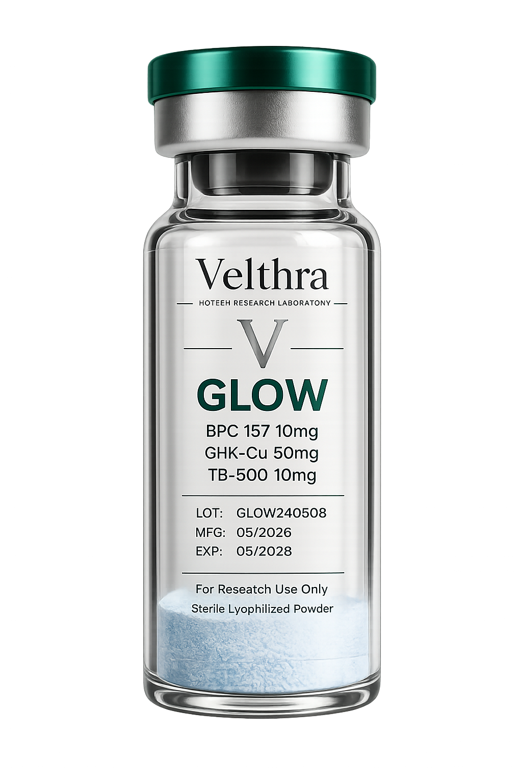 GLOW vial — BPC-157, GHK-Cu, TB-500